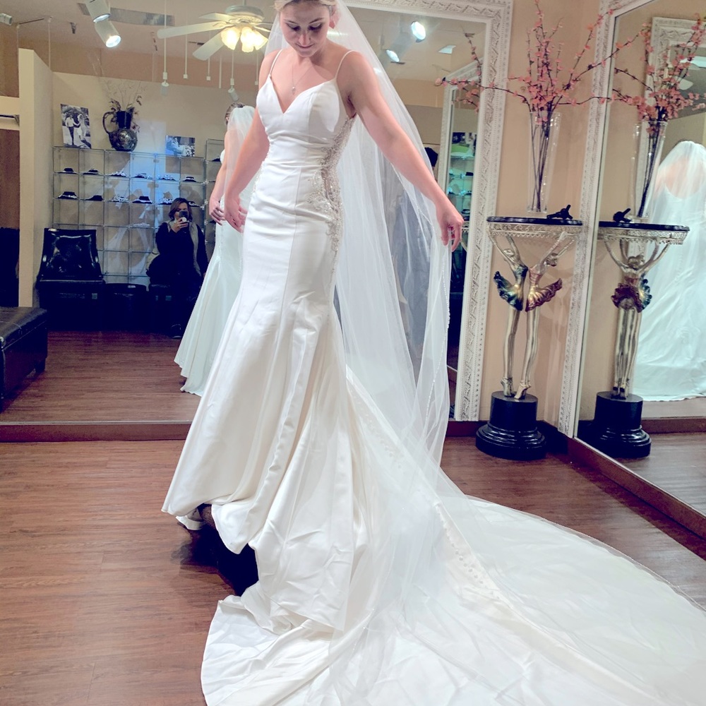 Wedding dress by Allure size 6 ivory/silver